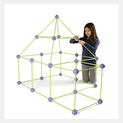 Crazy Forts Standard edition, Purple, 69 pieces, Fort Building Kit for Kids, Indoor or Outdoor STEM Playhouse Construction Toy