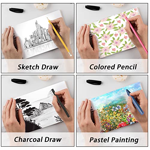 Sibontier Sketchbook A4 Sketch Pad Hardback Sketch Book for Artists Kids Teens Adults Spiral Bound Drawing Pad 160gsm Drawing Book 60 Pages/ 30 Sheets Drawing Paper