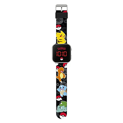 Pokemon Boy's Digital Quartz Watch with Silicone Strap POK4322