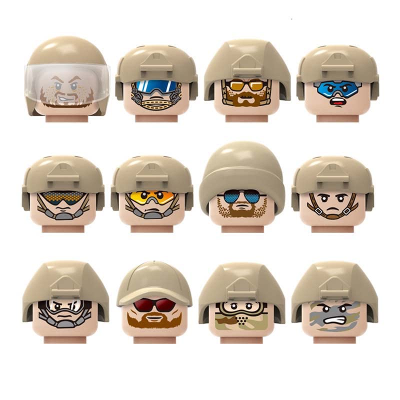 Atan 12PCS Building Block Toy, Military Dolls Set, Children Military Base Toy with Weapons, Kids Birthday Gifts