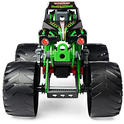MECCANO Junior, Official Monster Jam Grave Digger Monster Truck STEM Model Building Kit with Pull-back Motor, Kids Toys for Ages 5 and Up