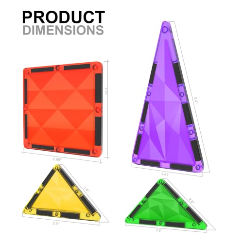 Desire Deluxe Magnetic Building Blocks Tiles Montessori Kids Toys for Boys & Girls – Learning Educational Construction Set Gift – Birthday, for 3-8 Year of Age (37pc).