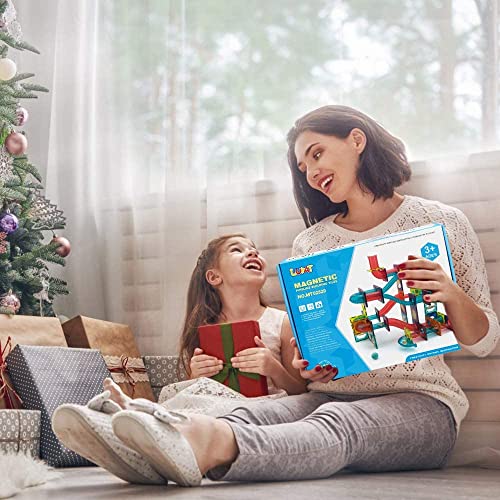 OKKIDY Magnetic Building Blocks Tiles, 125 PCS 3D Pipe Construction Toys for Kids 3 4 5 6 7 8 Year Old STEM Magnet Tiles Set Creativity & Educational Building Toys Game Gift for Boys & Girls