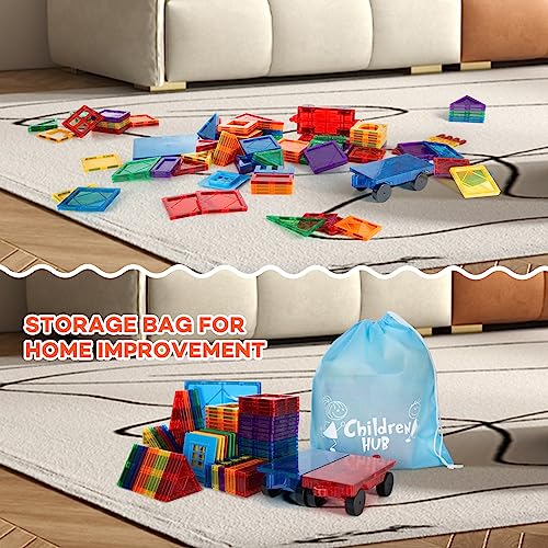 ChildreN HUB 46pcs Magnetic Building Set - Construction Kit Educational STEM Toys For Your Kids (New Version)