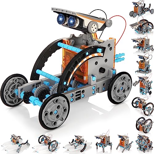 KIDWILL Solar Robot Kit for Kids, 14-in-1 Educational STEM Science Toy, Solar Power Building Kit DIY Assembly Battery Operated Robotic Set for Kids, Teens and Science Lovers