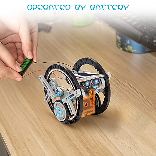 KIDWILL Solar Robot Kit for Kids, 14-in-1 Educational STEM Science Toy, Solar Power Building Kit DIY Assembly Battery Operated Robotic Set for Kids, Teens and Science Lovers