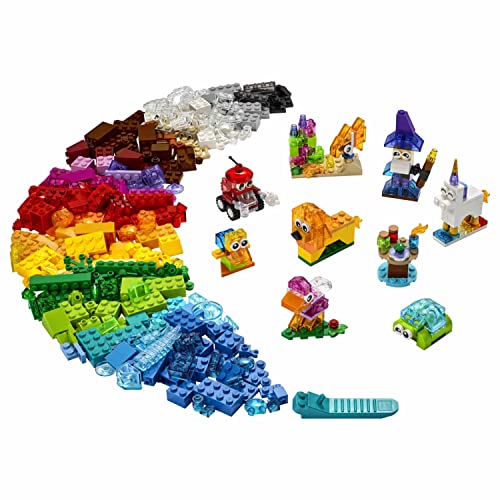 LEGO 11013 Classic Creative Transparent Bricks Building Set with Animals including Lion & 11017 Classic Creative Monsters, 5 Mini Build Monster Toys, Bricks Box Building Set for Kids 4 Plus Years Old