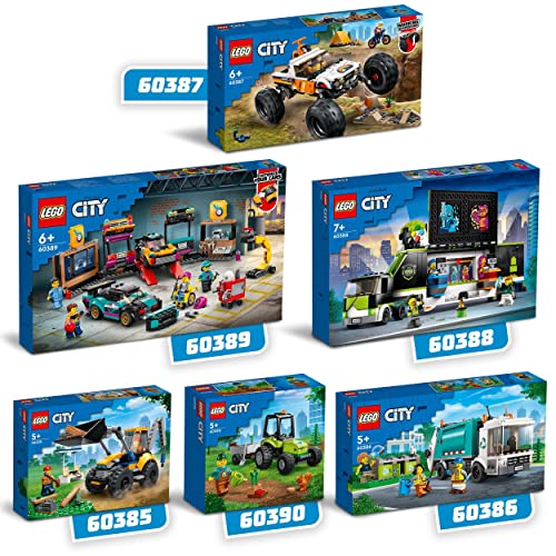 LEGO 60386 Building Set, City Recycling Truck, Bin Lorry Toy Vehicle Set with 3 Sorting Bins, Gift Idea for Kids 5 Plus Years Old, Educational Living Series, Multicolour