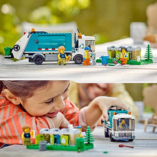 LEGO 60386 Building Set, City Recycling Truck, Bin Lorry Toy Vehicle Set with 3 Sorting Bins, Gift Idea for Kids 5 Plus Years Old, Educational Living Series, Multicolour