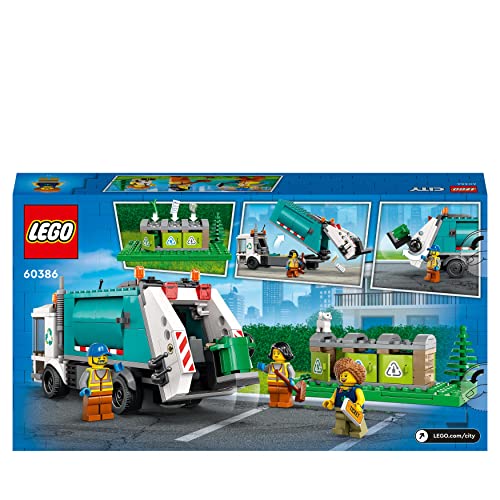 LEGO 60386 Building Set, City Recycling Truck, Bin Lorry Toy Vehicle Set with 3 Sorting Bins, Gift Idea for Kids 5 Plus Years Old, Educational Living Series, Multicolour