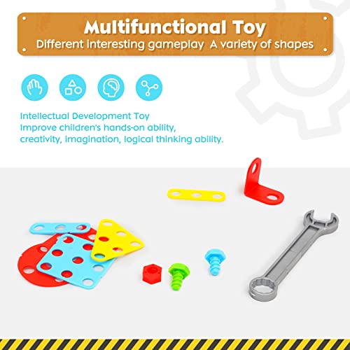 Electric Drill Toy Set 316pcs 4 in 1 Creative Puzzles Assembly DIY Toy Construction Building Toy with Electric Drill Screwdriver Peg Board Mosaic Toy Educational Toy for Kids Boys Girls (316pcs)