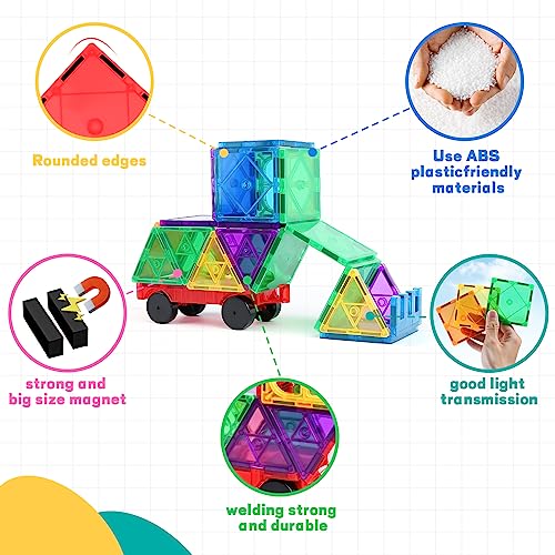 vatenick Magnetic Tiles Building Blocks Set 83PCS 3D Magnetic Blocks Tough Building Tiles Stem Toys Kids Christmas Birthday Gifts Magnetic Building Blocks for Kids Ages 3 4 5 6 7 8 Year Old