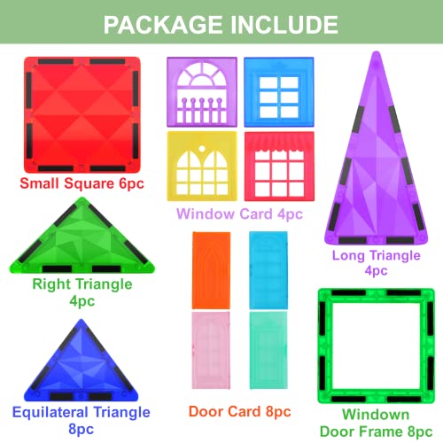 Desire Deluxe Magnetic Building Blocks Tiles STEM Toy Set 42PC – Kids Learning Educational Construction Toys for Boys Girls Present Age 3 4 5 6 7 Year Old - Gift, MT42