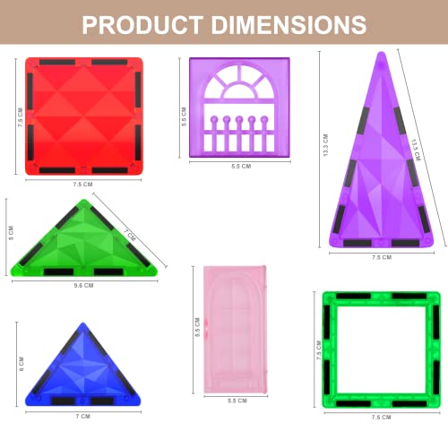 Desire Deluxe Magnetic Building Blocks Tiles STEM Toy Set 42PC – Kids Learning Educational Construction Toys for Boys Girls Present Age 3 4 5 6 7 Year Old - Gift, MT42