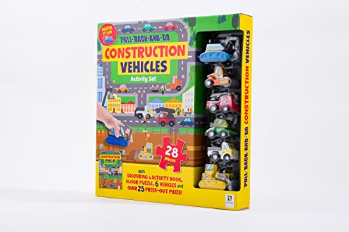 Construction Vehicles Pull Back and Go Jigsaw Set | Jigsaw Puzzle for Kids | Digger Toys | Pull Back Diggers | Car Toys for Toddlers | Floor Jigsaw