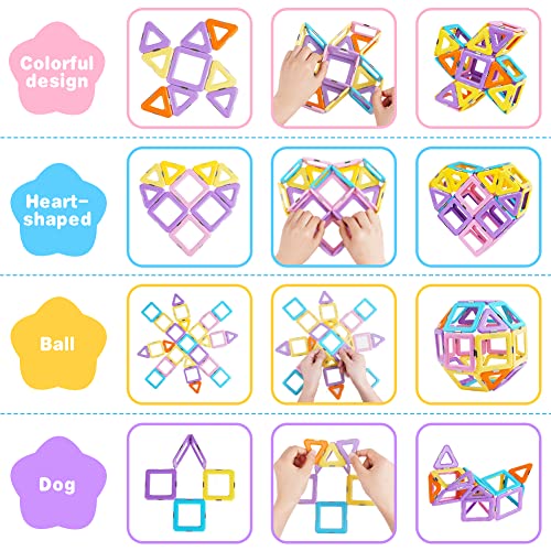 OSDUE 40PCS Magnetic Tile Educational Toys, Magnetic Building Blocks Toy Sets, Kids Learning Development Construction Set, Learning & Development Building Blocks Toys Gift for 3-7 Year Old Boys Girls