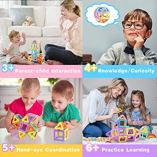 OSDUE 40PCS Magnetic Tile Educational Toys, Magnetic Building Blocks Toy Sets, Kids Learning Development Construction Set, Learning & Development Building Blocks Toys Gift for 3-7 Year Old Boys Girls
