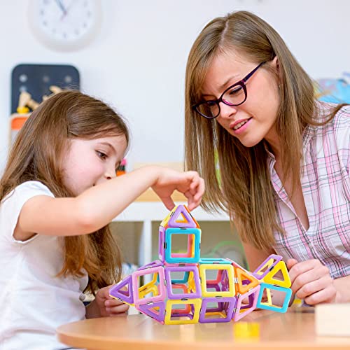 OSDUE 40PCS Magnetic Tile Educational Toys, Magnetic Building Blocks Toy Sets, Kids Learning Development Construction Set, Learning & Development Building Blocks Toys Gift for 3-7 Year Old Boys Girls