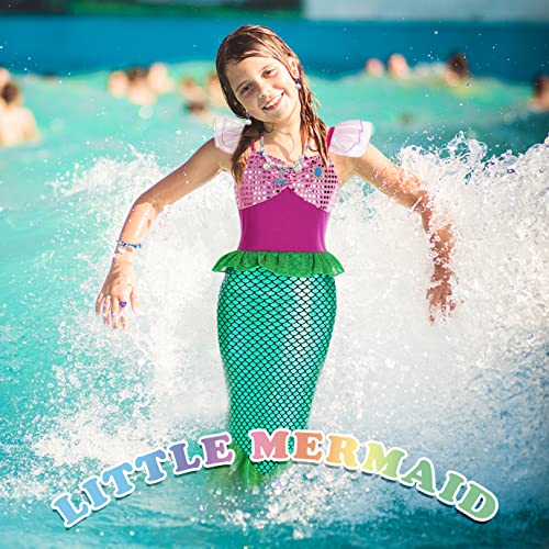 Fancyset Mermaid Costume Kids Princess Mermaid Costumes Fancy Dress Up Cosplay Halloween Party Carnival Outfit with Accessories (meirenyu, 100(3-4 years))