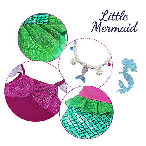 Fancyset Mermaid Costume Kids Princess Mermaid Costumes Fancy Dress Up Cosplay Halloween Party Carnival Outfit with Accessories (meirenyu, 100(3-4 years))