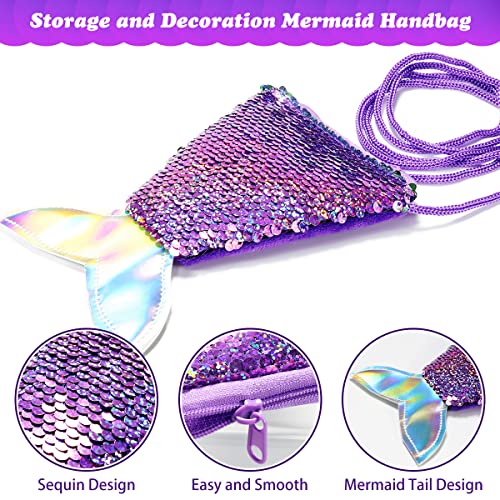 Jiosdo Mermaid Jewellery Set for Girls kids, Kids jewellery Sets for Little Girls, Children Jewelry Sets Include Handbag Necklace Bracelets, Princess Costume Play Pretend Dress Up Party Favors