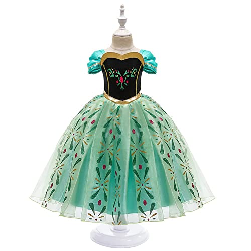 IDOTTA Elsa Costume Dress,Anna Princess Fancy Cosplay Dress for Girls Party Bridesmaid Pageant Birthday Halloween Christmas with Crown Magic Wand Accessories