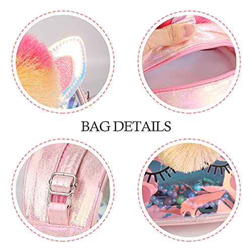 Hifot Unicorn Crossbody Bag Purse with Jewelry Set Little Girls, Unicorn Princess Necklace Bracelet Rings Earrings Handbag Accessories, Jewelry Party Favors Gift Dress Up