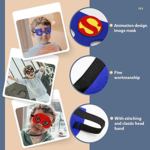 LATERN 6Pcs Superhero Cape and Mask, Cartoon Superhero Costumes Dress up Toys for Kids Boys Girls Birthday Party Favors
