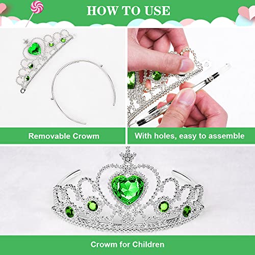 Vicloon 3 Pcs Princess Elsa Accessories Set - Tiara Crown, Choker and Magic Wand,Girls Party Cosplay Dress Costumes Accessories Kit