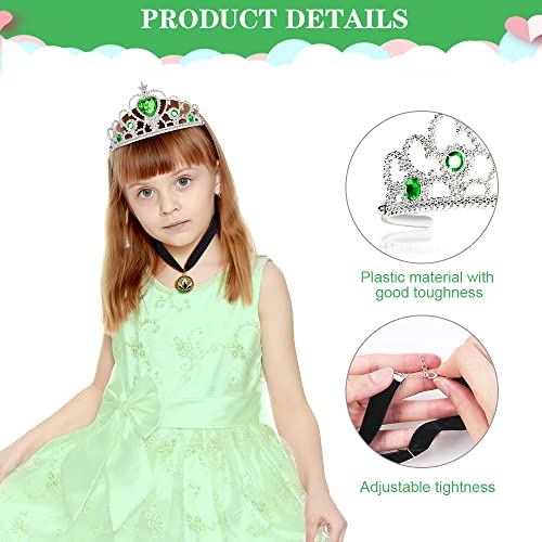Vicloon 3 Pcs Princess Elsa Accessories Set - Tiara Crown, Choker and Magic Wand,Girls Party Cosplay Dress Costumes Accessories Kit