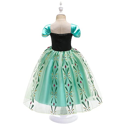 IDOTTA Elsa Costume Dress,Anna Princess Fancy Cosplay Dress for Girls Party Bridesmaid Pageant Birthday Halloween Christmas with Crown Magic Wand Accessories