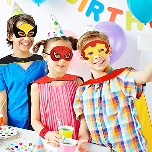 LATERN 6Pcs Superhero Cape and Mask, Cartoon Superhero Costumes Dress up Toys for Kids Boys Girls Birthday Party Favors