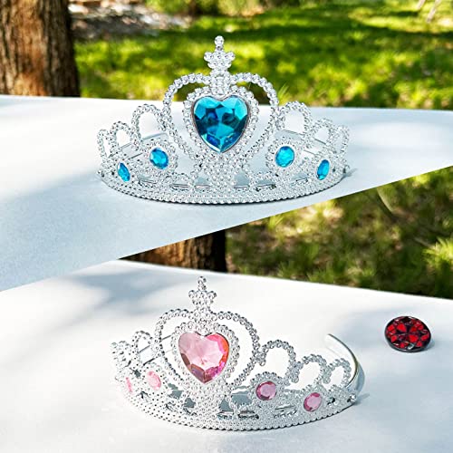 Yiran Princess Elsa Dress Up Accessories Set - Elsa Princess Tiara Crown and Magic Fairy Wand, Girls Party Cosplay Dress Costumes Accessories, Fancy Dress for Halloween, Wedding Party, Gift for Girls