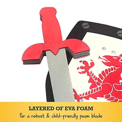 Kids Knight Dress Up Accessories Set 3+, EVA Foam Sword and Shield - Pretend Play Fancy Dress Kids Costume, Soft Play Toys for Kids | Fancy Dress for Kids & Toddlers by Pretend to Bee