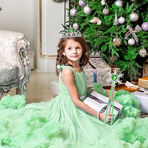 Vicloon 3 Pcs Princess Elsa Accessories Set - Tiara Crown, Choker and Magic Wand,Girls Party Cosplay Dress Costumes Accessories Kit