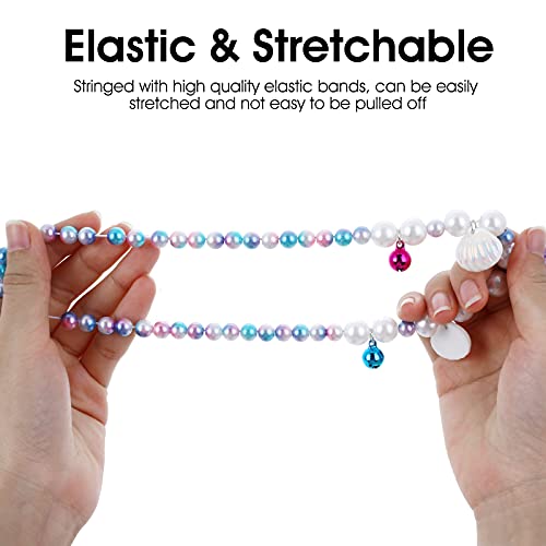 ASTER Mermaid Necklace Birthday Gift Kids Jewelry for Girls, Mermaid Princess Dress Up Set for Mermaid Party Decorations Halloween Costume Accessories