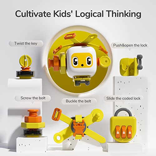 TOP BRIGHT Toddler Fidget Toys for 2 Years Old Boys Girls, Busy Board for Toddlers 24 Months Develops Fine Motor Skills, Plane Activities for Kids