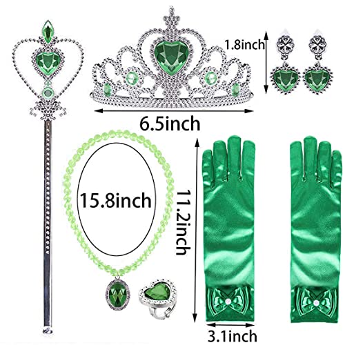 IDOTTA Elsa Costume Dress,Anna Princess Fancy Cosplay Dress for Girls Party Bridesmaid Pageant Birthday Halloween Christmas with Crown Magic Wand Accessories