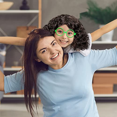 TAROME Encanto Party Decoration Kids Mirabel Cosplay Wig with Green Round Glasses Frame Mirabel Wig Sets for Girl Daughter Magic Movie Themes Birthday Party Halloween Dress Up