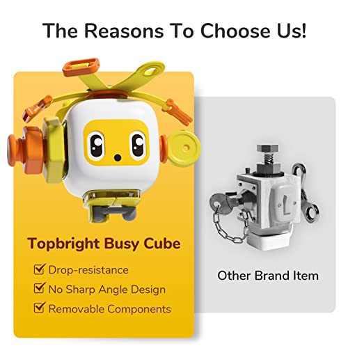 TOP BRIGHT Toddler Fidget Toys for 2 Years Old Boys Girls, Busy Board for Toddlers 24 Months Develops Fine Motor Skills, Plane Activities for Kids