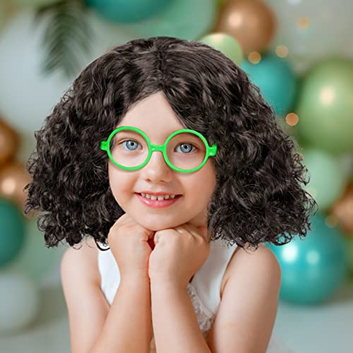 TAROME Encanto Party Decoration Kids Mirabel Cosplay Wig with Green Round Glasses Frame Mirabel Wig Sets for Girl Daughter Magic Movie Themes Birthday Party Halloween Dress Up