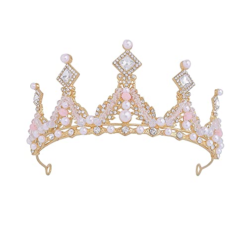 HPMAISON Girls Crystal Tiara Princess Costume Crown Headband Wedding Carnival Headdress Fancy Dress Hair Accessories Jewelry Gift for 2-12 Years Kids Women Birthday Dress Up Party Communion