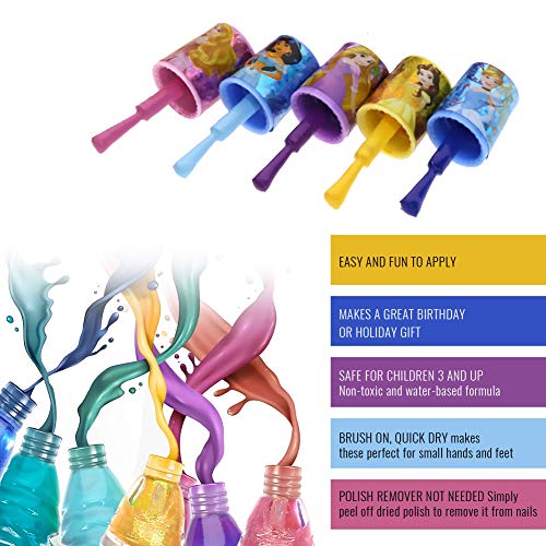 Townley Girl 18 pcs Nail Varnish Set|Non-Toxic Peel-Off Water-Based Safe Quick Dry Nail Polish kit with Toe Separators & Nail File for Girls|Ages 3+