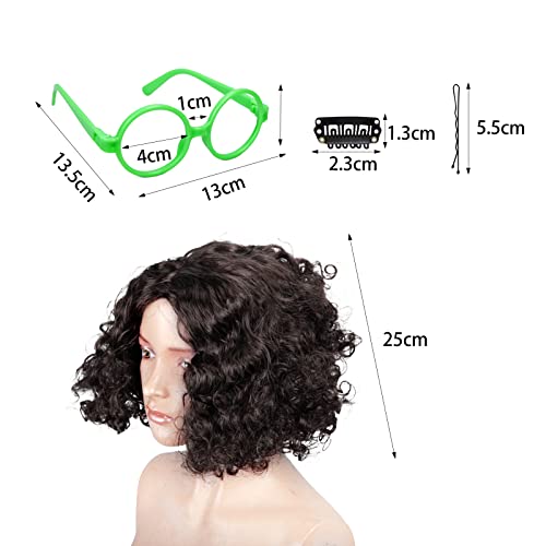 TAROME Encanto Party Decoration Kids Mirabel Cosplay Wig with Green Round Glasses Frame Mirabel Wig Sets for Girl Daughter Magic Movie Themes Birthday Party Halloween Dress Up
