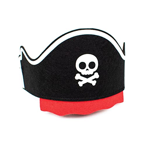 Toyseum 3 x Kids Pirate Hat, Fits Children of All Ages, Pirate Party Hats for Boys & Girls Fancy Dress Parties or for Party Bags, Childrens Pirate Accessories for School Events, Pack of 3