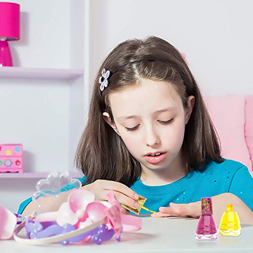 Townley Girl 18 pcs Nail Varnish Set|Non-Toxic Peel-Off Water-Based Safe Quick Dry Nail Polish kit with Toe Separators & Nail File for Girls|Ages 3+
