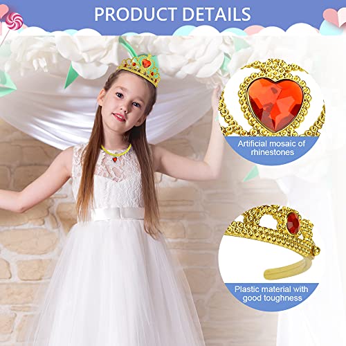 Vicloon Princess Costumes Set, 8 Pcs Princess Elsa Dress Up Accessories Set, Include Elsa Crown, Wand, Gloves, Necklaces and Hair Band, Princess Dress Up for Girls