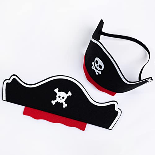 Toyseum 3 x Kids Pirate Hat, Fits Children of All Ages, Pirate Party Hats for Boys & Girls Fancy Dress Parties or for Party Bags, Childrens Pirate Accessories for School Events, Pack of 3