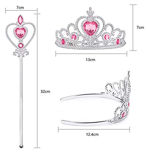 Vicloon Elsa Cloak with Eyemask,Snow Queen Cape Party Outfit Fancy Dress Cape Robe Costume Princess Cosplay Fits most Kids (Pink)