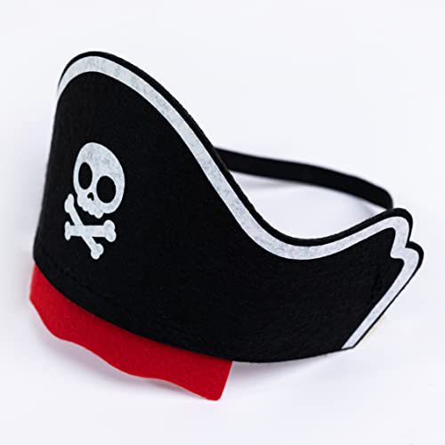 Toyseum 3 x Kids Pirate Hat, Fits Children of All Ages, Pirate Party Hats for Boys & Girls Fancy Dress Parties or for Party Bags, Childrens Pirate Accessories for School Events, Pack of 3